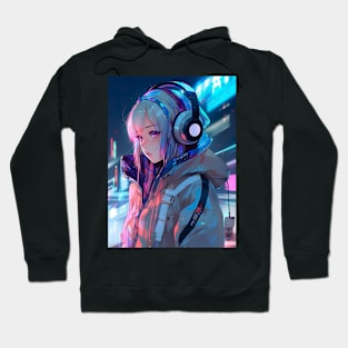 Cyber Futuristic Girl - Anime Wallpaper Hoodie